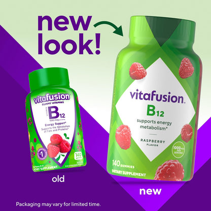 Vitafusion Vitamin B12 1000 mcg Gummies – Raspberry Flavour – 140 Count