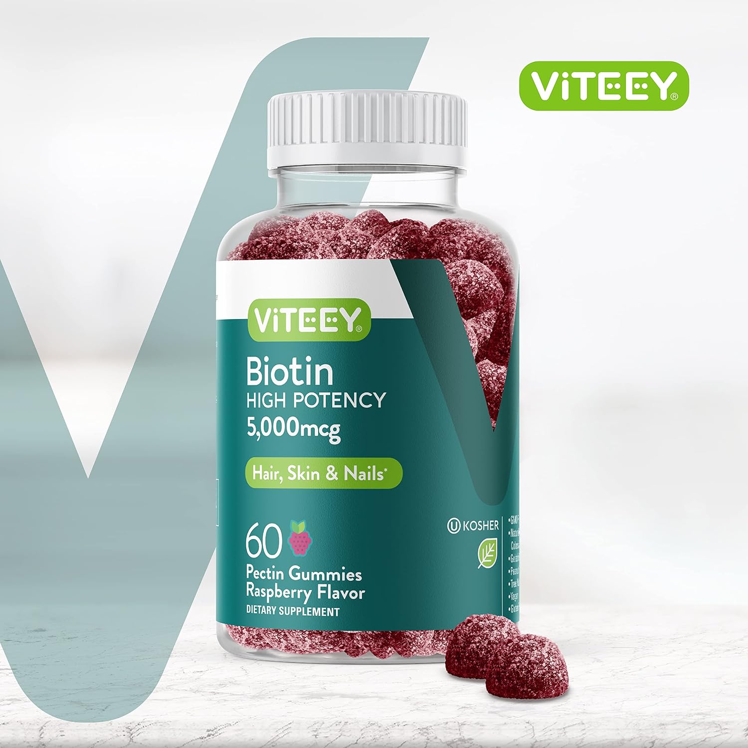 Viteey Biotin Gummies - 5000 mcg - 60 Gummies - görsel 2