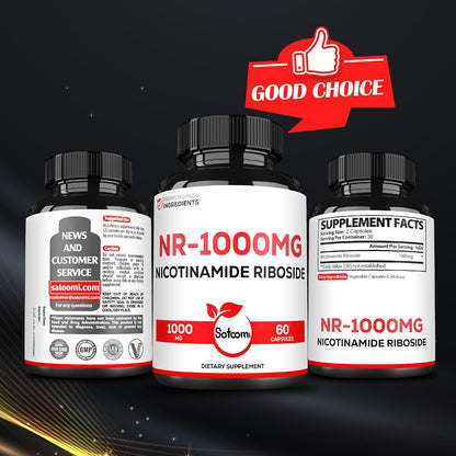 Satoomi NAD Nicotinamide Riboside - NR 1000mg Food Supplement - 60 Capsules for 30 Days