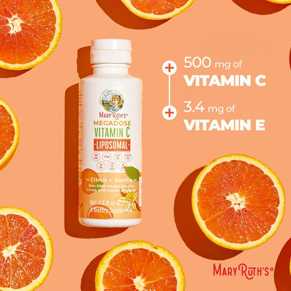 MaryRuth's Megadose Liquid Vitamin C Liposomal - 500 mg, 225 ml (30 Servings) - görsel 6