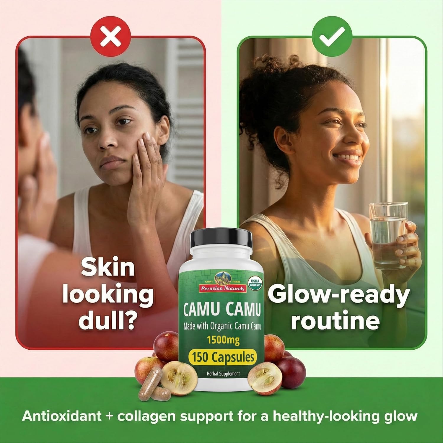 Peruvian Naturals Organic Vitamin C from Camu Camu Capsules 1,500 mg - 150 Vegan Capsules - görsel 5