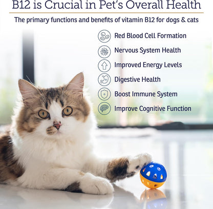 RX Vitamins B12 for Dogs and Cats - Liquid Vitamin B12 Supplement (118 ml)