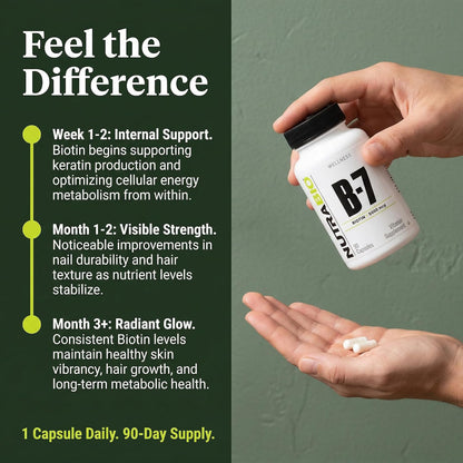 NutraBio Biotin (Vitamin B7) Supplement, 5000mcg – 90 Vegetable Capsules