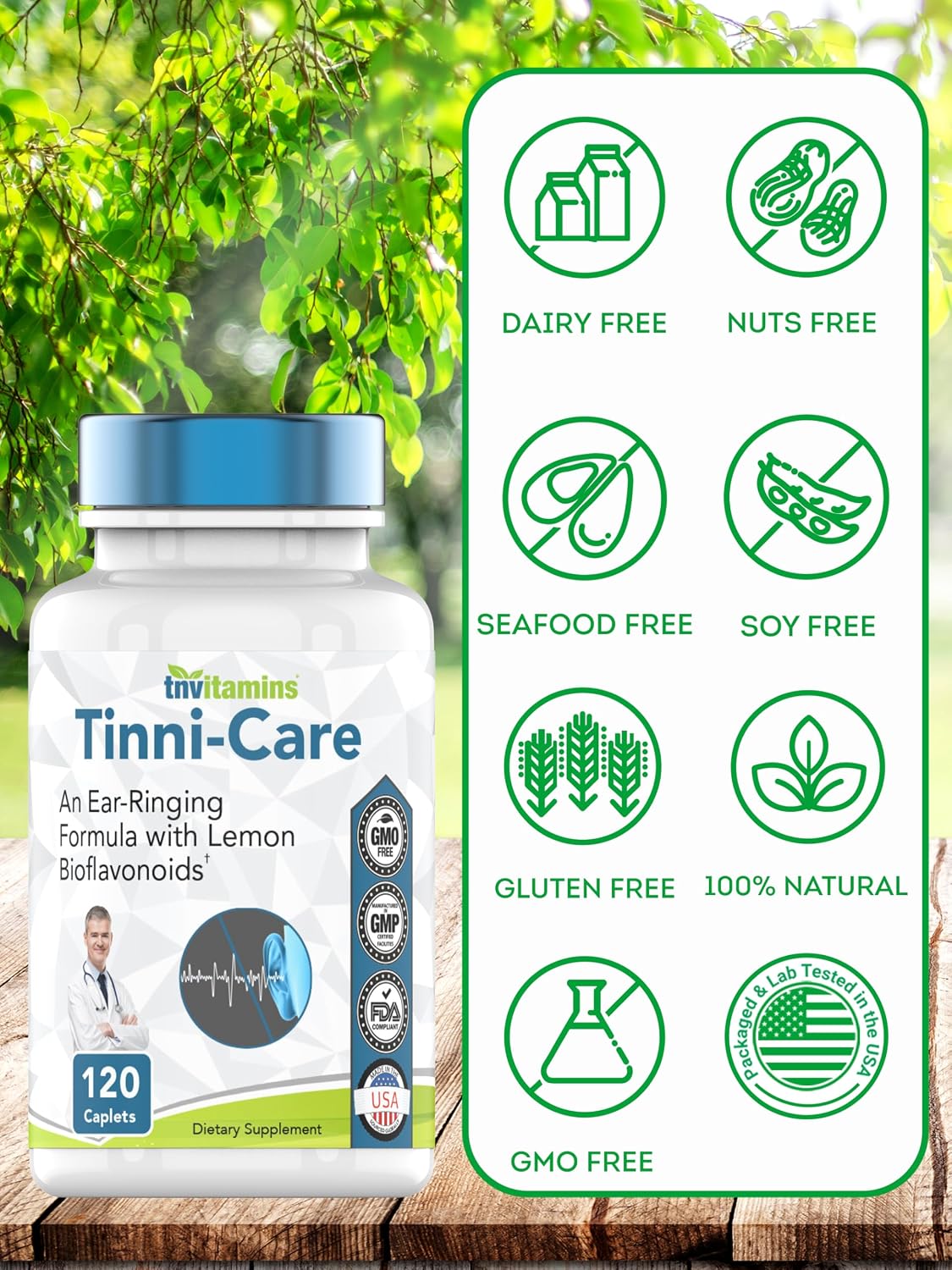 Tinni-Care Lemon Bioflavonoid Supplement with Vitamins C, B1, B2, B6, B12 - 120 Tablets - görsel 6
