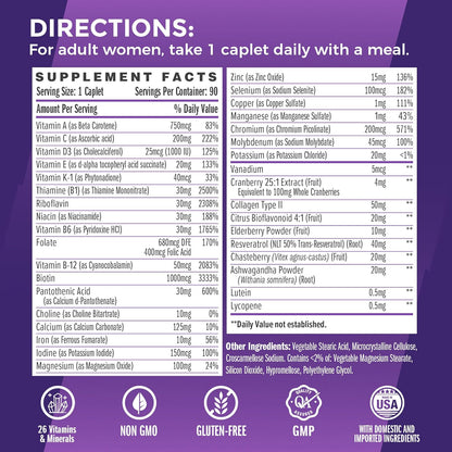 Vitamin World Ultra 360 Women's Multivitamin Once Daily, 90 Caplets