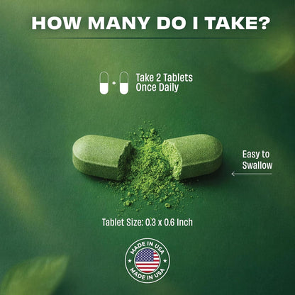 Pomona Wellness Super Greens Supplement: Organic Superfood Tablets for Digestive Health & Natural Energy, 60 Tablets