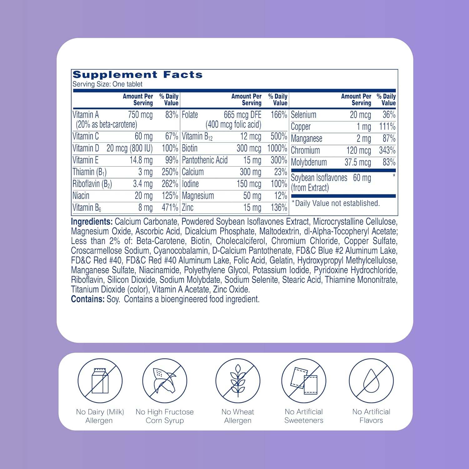One A Day Women's Menopause Multivitamin with Soya Isoflavones, 50 Tablets - görsel 3