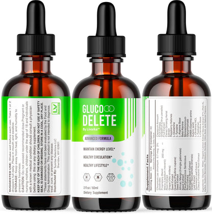 Gluco Delete Drops - All Natural Liquid Support Formula (5-Pack)