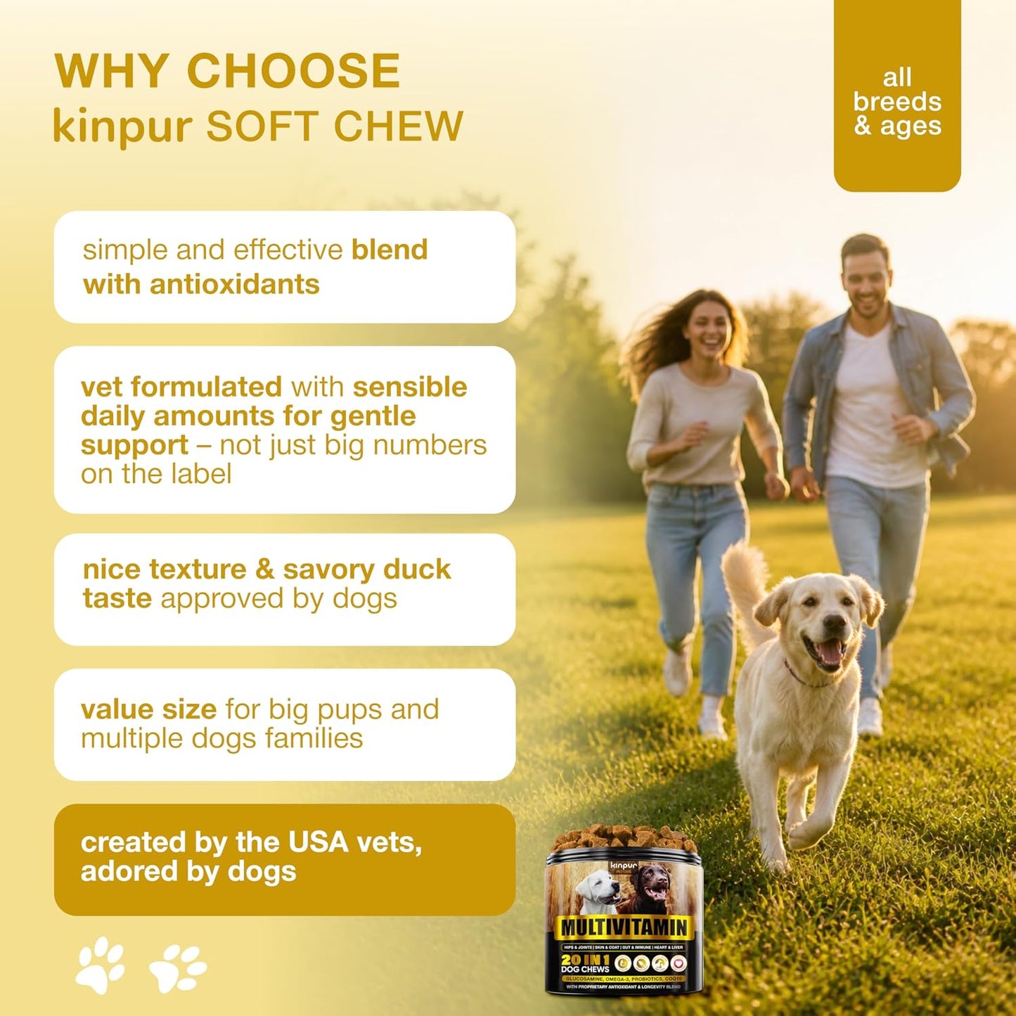 20-in-1 Dog Multivitamin Chews – Immunity, Joint, Digestive & Coat Support – 180 Soft Chews - görsel 8