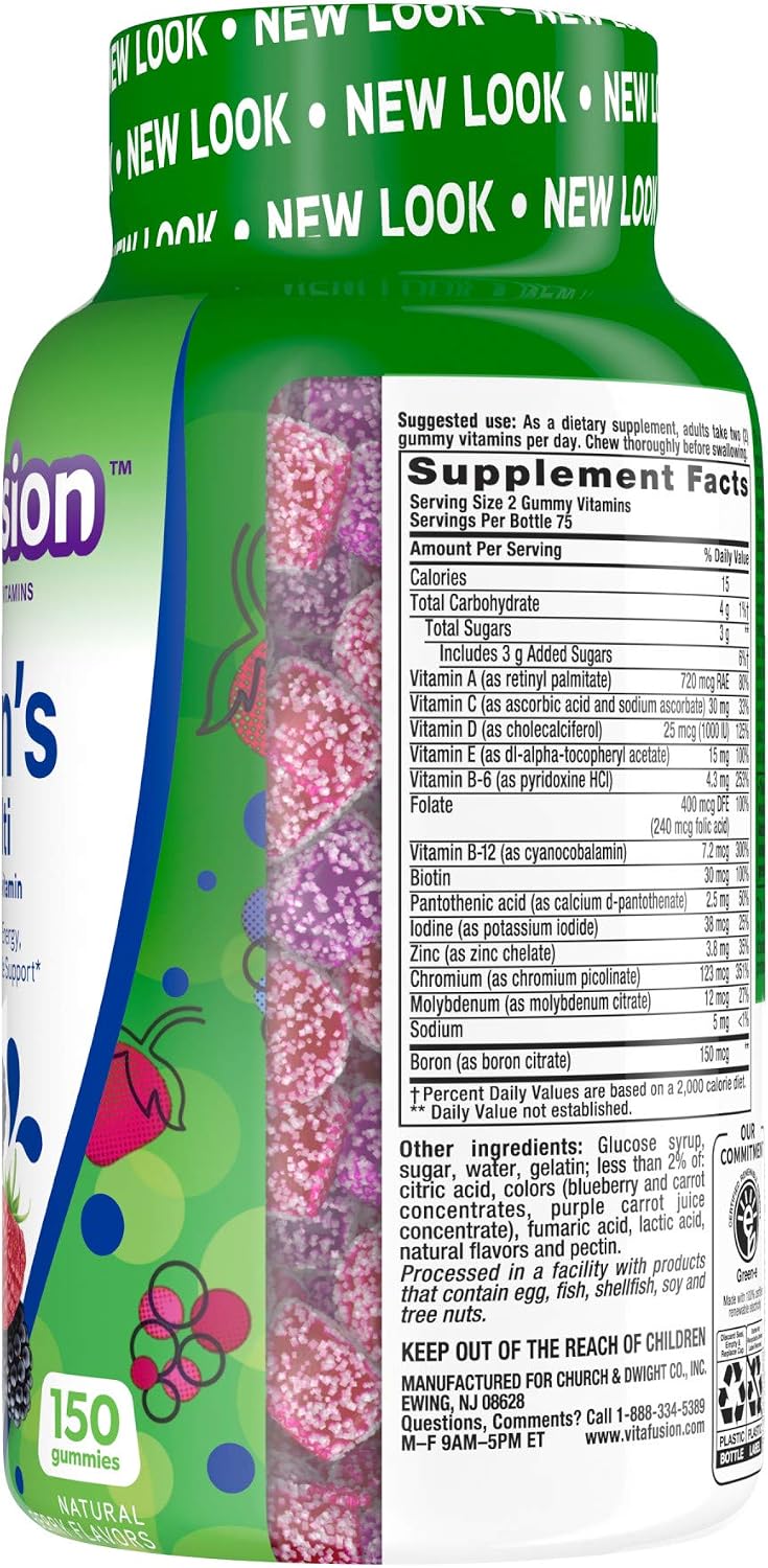 Vitafusion Gummy Vitamins for Men, Berry Flavoured Daily Multivitamins, 150 Count - görsel 10