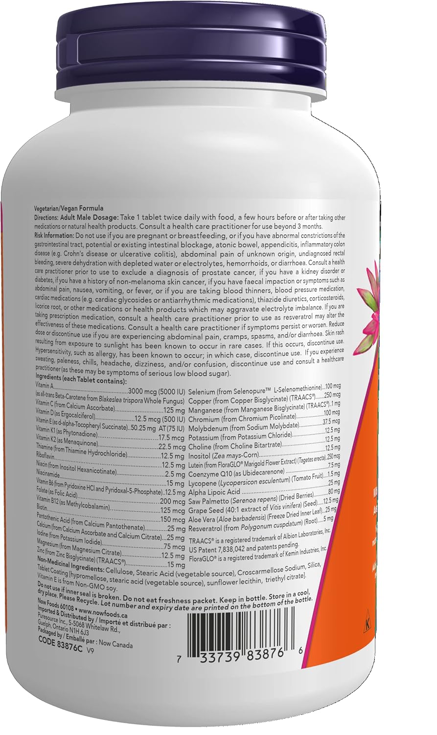NOW Foods Adam Men's Multi 2/Day, 120 Tablets - görsel 3