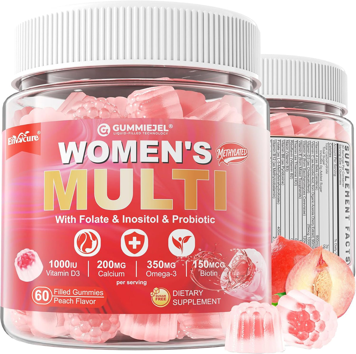 Women's Multivitamin Gummies - Methylated Multivitamin with Omega-3, Magnesium, Enzymes, Probiotic & Antioxidant Blend - 1 Pack - görsel 1