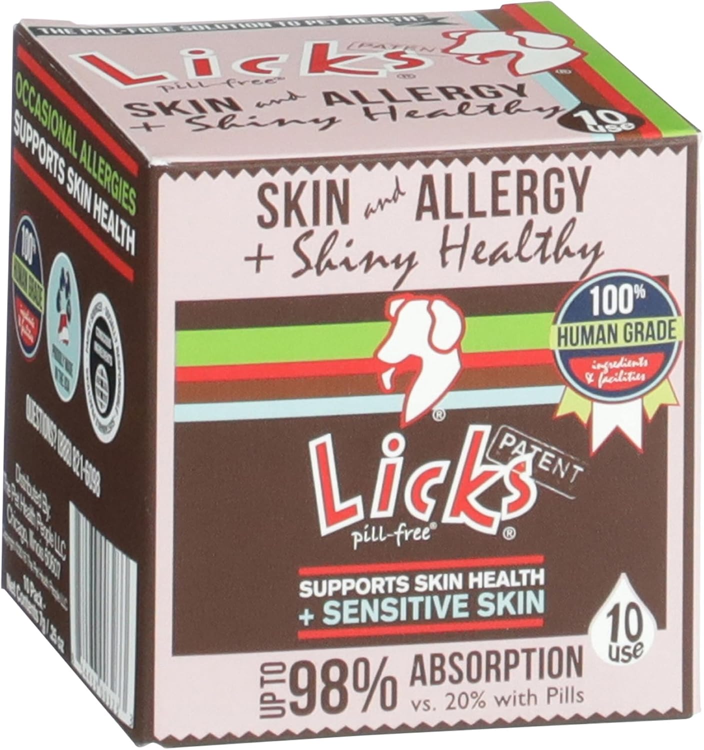 Licks Skin & Allergy Support - Allergy Gel for Dogs - Omega 3 Fish Oil, Turmeric & Vitamin C - Fish Flavour - 10 Sachets - görsel 1
