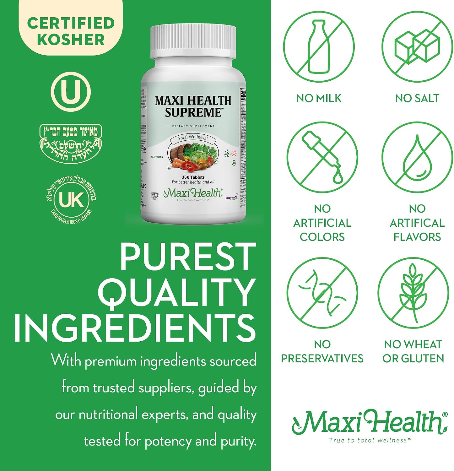 Supreme High Potency Multivitamin for Men and Women - 360 Tablets - görsel 7