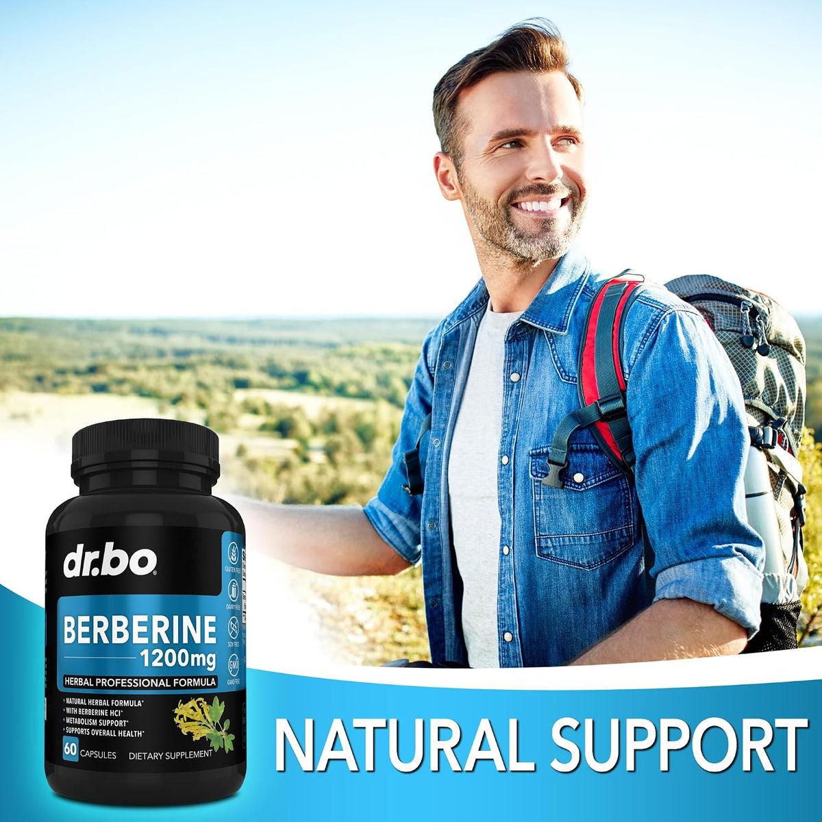 Berberine HCL 1200mg Capsules | Metabolic Support Supplement | DR. BO - 60 Vegan Capsules - görsel 5