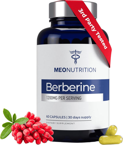 Berberine Supplement 1200mg HCl – 60 Capsules