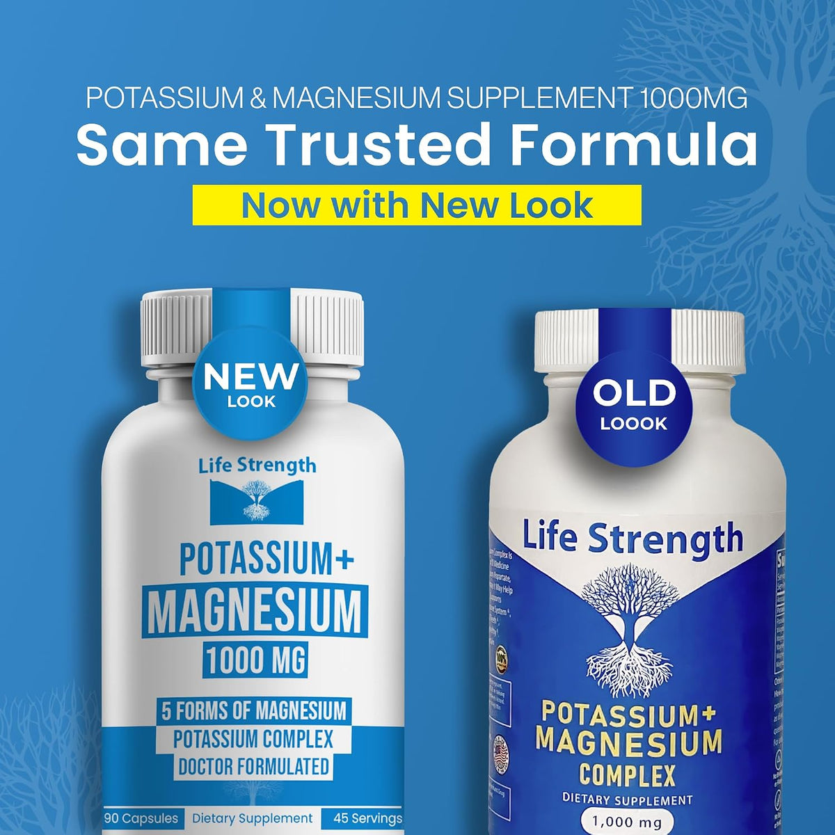 Life Strength Potassium Magnesium Supplement 1000mg – 90 Capsules - görsel 4
