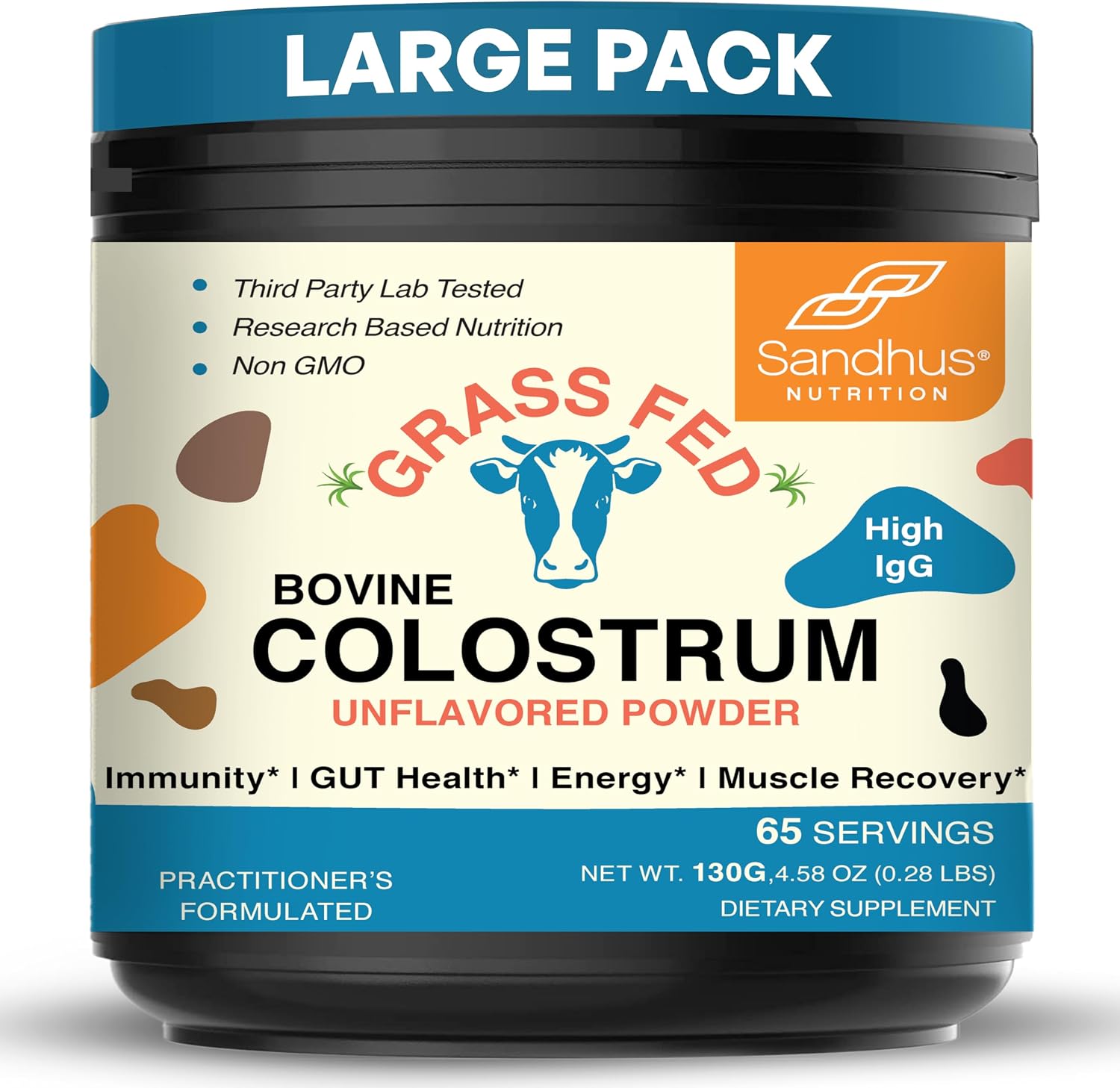 Sandhu's Grass-Fed Bovine Colostrum Powder – 65 Servings, Unflavoured - görsel 1