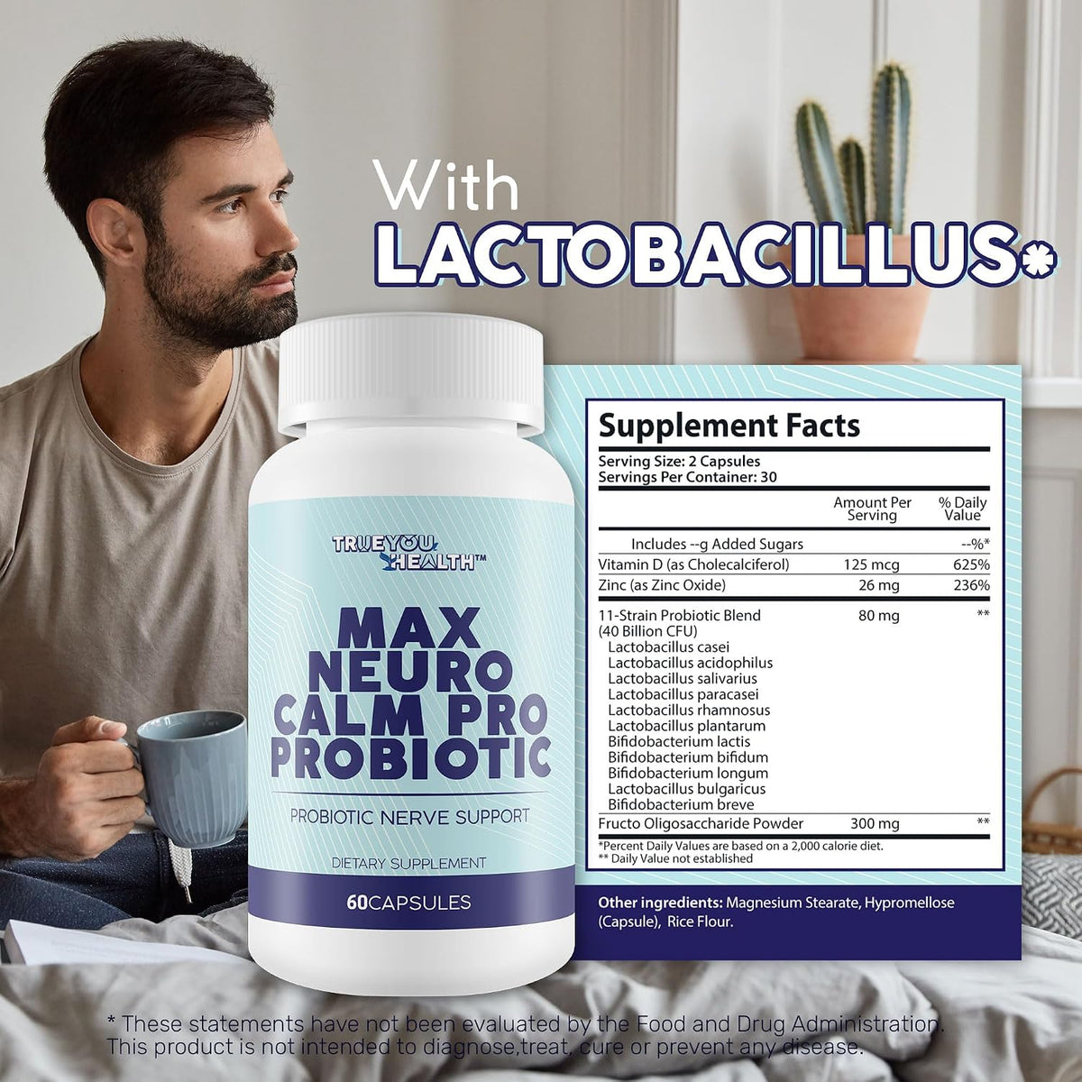 Max Neuro Calm Pro Probiotic - 40 Billion CFU Premium Formula - görsel 6