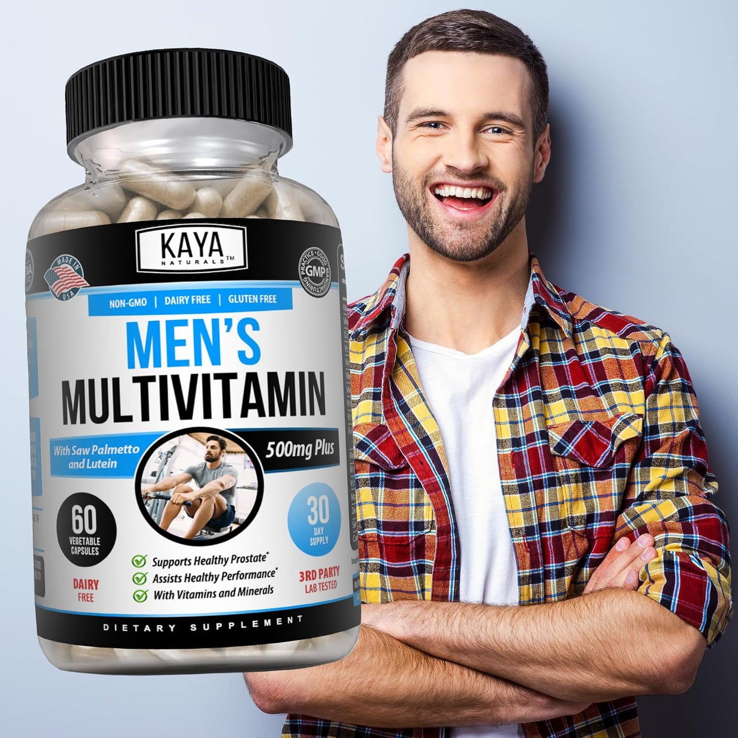 Kaya Naturals Multivitamin for Men - Men's Prostate Multivitamin - Multi Mineral Daily Supplement - Pills for Men - Supports Healthy Prostate - Vitaminas para Hombres - 60 Veggie Capsules - görsel 10