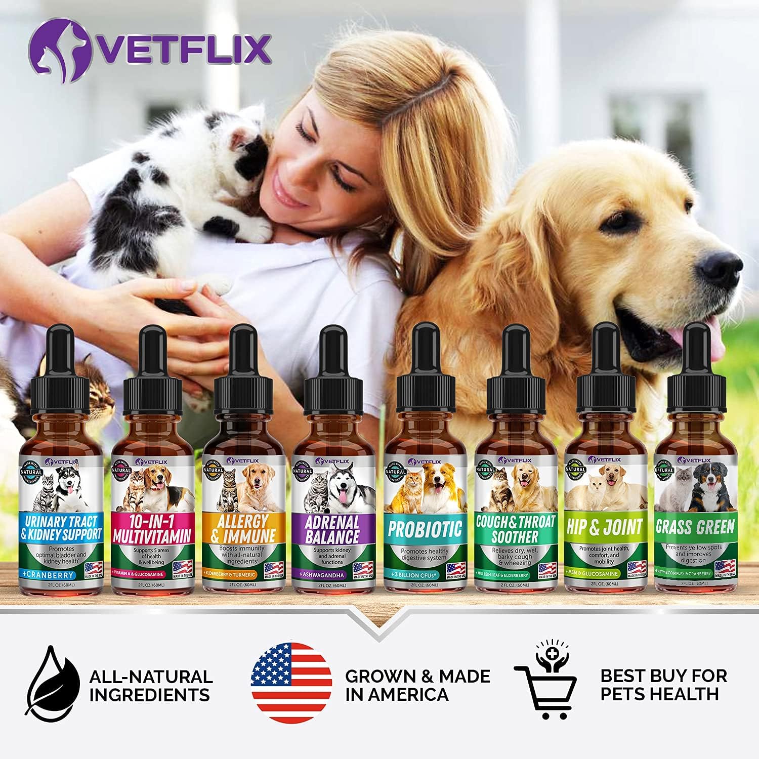 Vetflix Cough Relief Liquid for Dogs and Cats – Mullein Leaf & Elderberry Blend, 60 ml - görsel 8