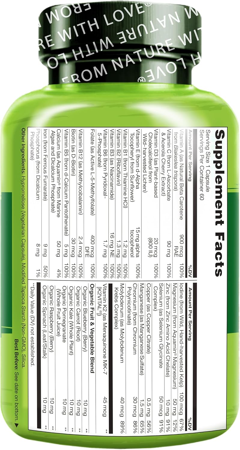 NATURELO One Daily Multivitamin for Women - Plant-Based Energy Support, 60 Capsules - görsel 7