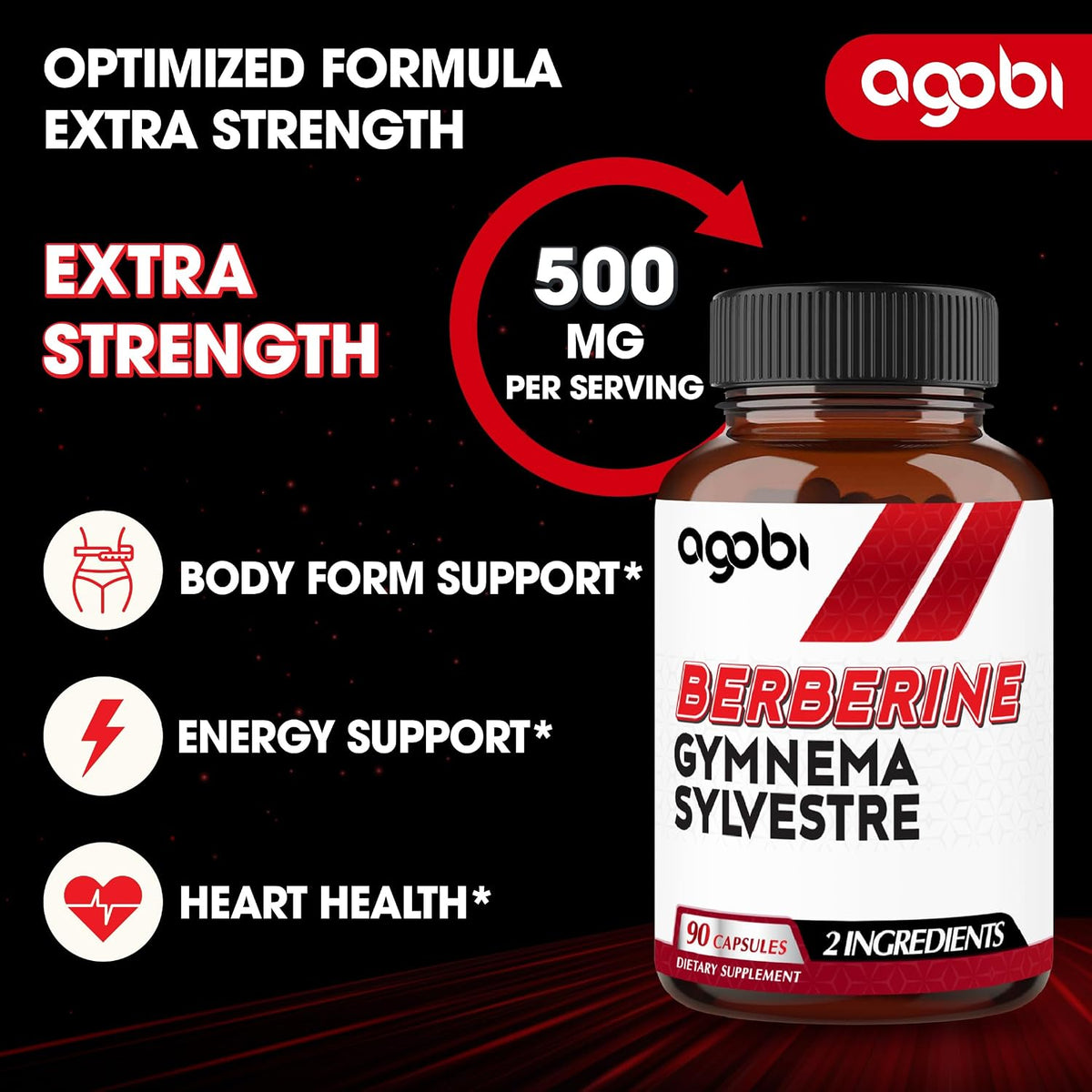 Agobi Berberine Supplements 500mg with Gymnema Sylvestre - Super Concentrated Formula - görsel 3