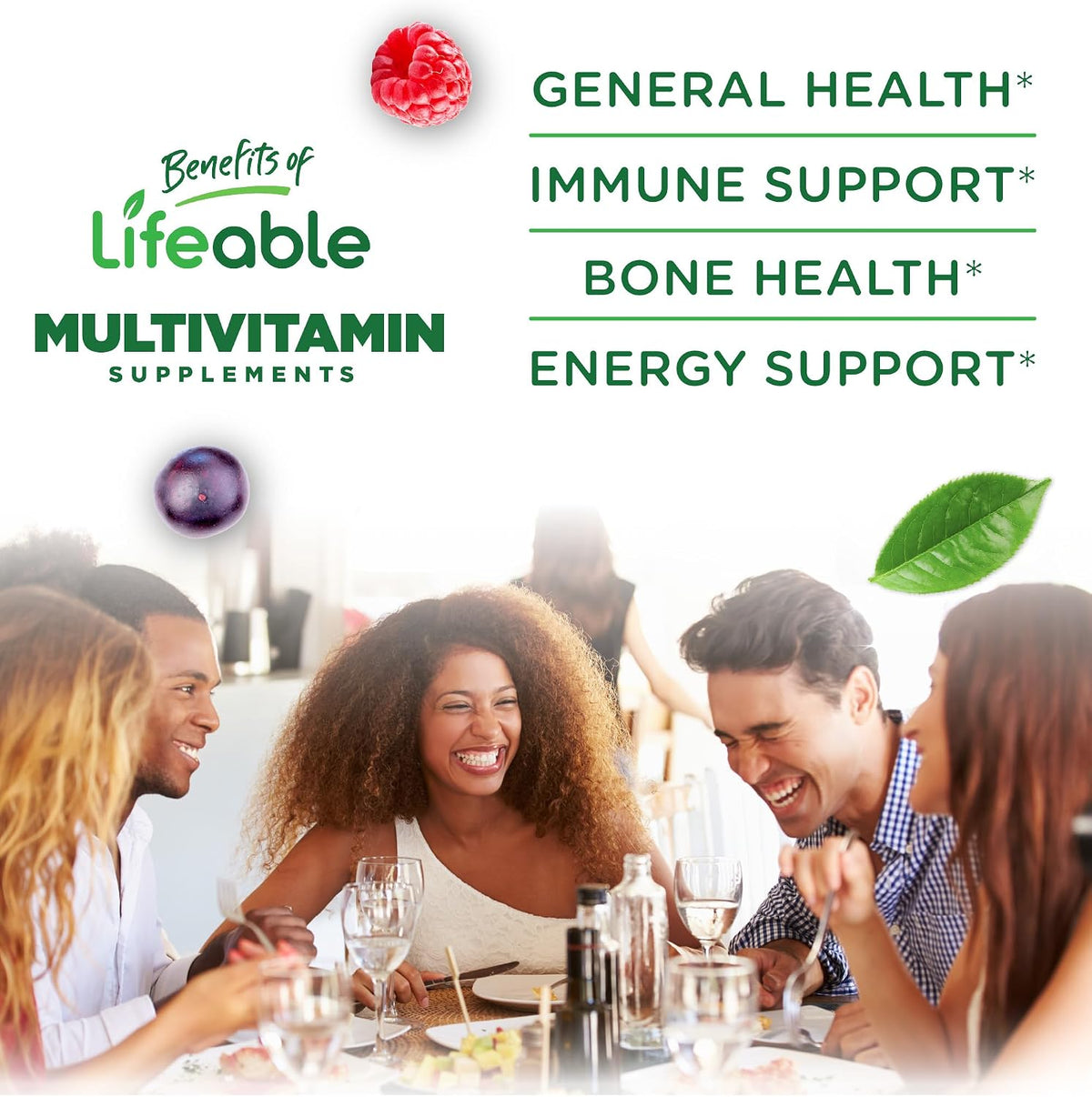 Lifeable Multivitamin with Iron for Adults - 13 Essential Vitamins and Minerals - Berry Flavour - 90 Gummies - görsel 3