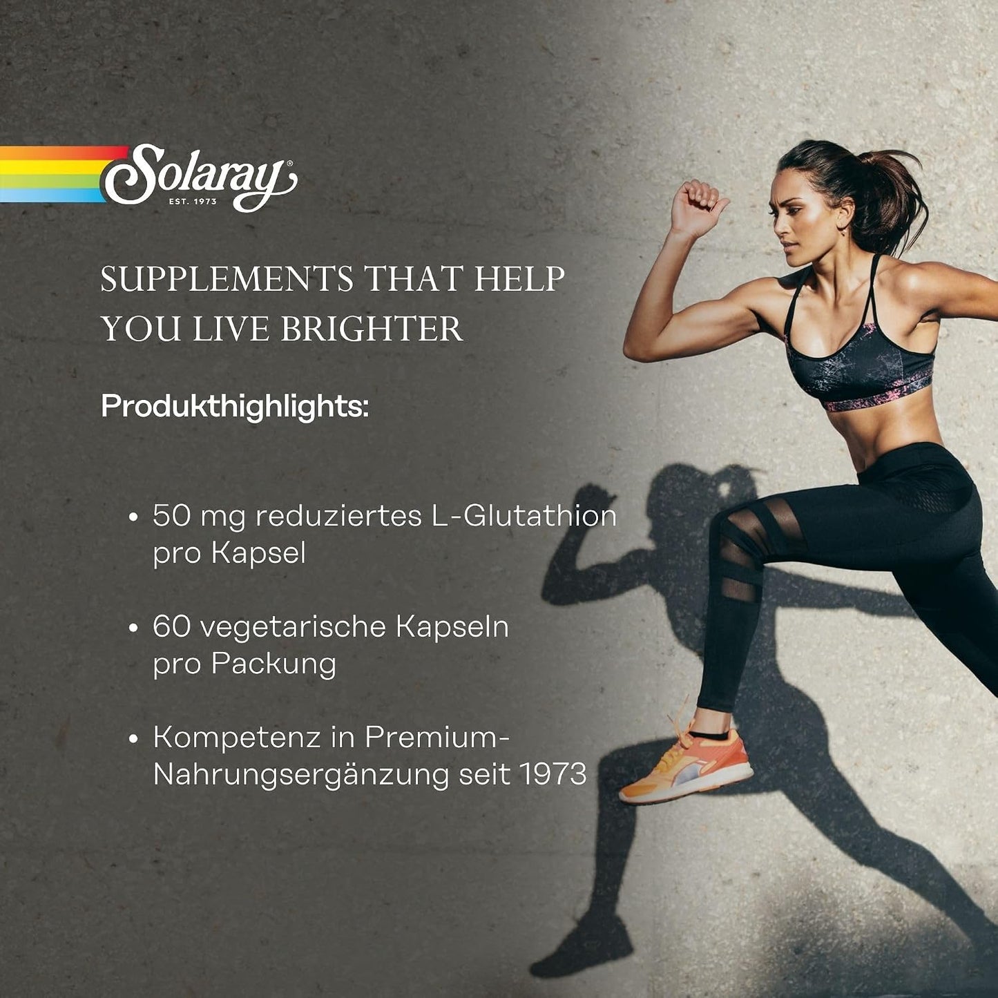 SOLARAY L-Glutathione Supplement 50 mg - Free-Form Peptide - 60 Vegetarian Capsules - görsel 3