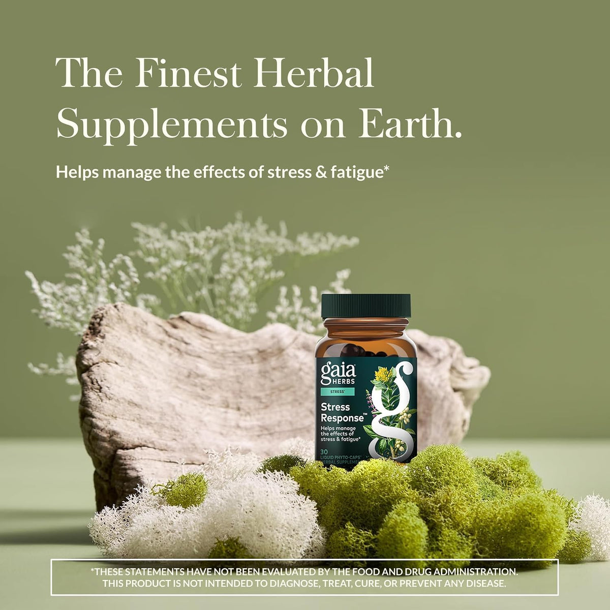 Gaia Herbs Stress Response - Adaptogen Blend with Rhodiola, Holy Basil & Ashwagandha - 30 Vegan Liquid Phyto-Caps - görsel 2