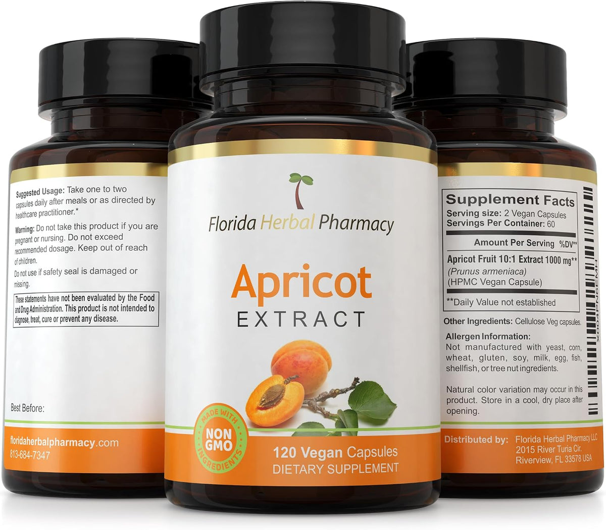 Apricot Extract Capsules 10:1 (120 Capsules) 500 mg per Capsule, 1000 mg per Serving - görsel 4