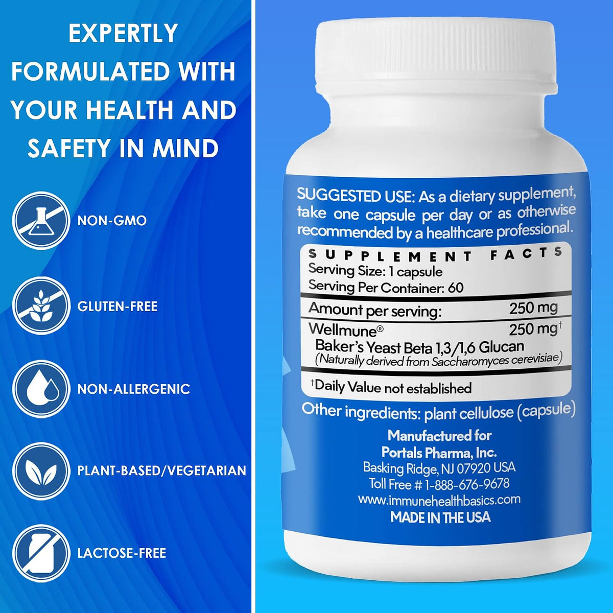 Immune Health Basics Ultra Strength Immunity - Highly Purified Beta Glucan - 60 Capsules - görsel 6