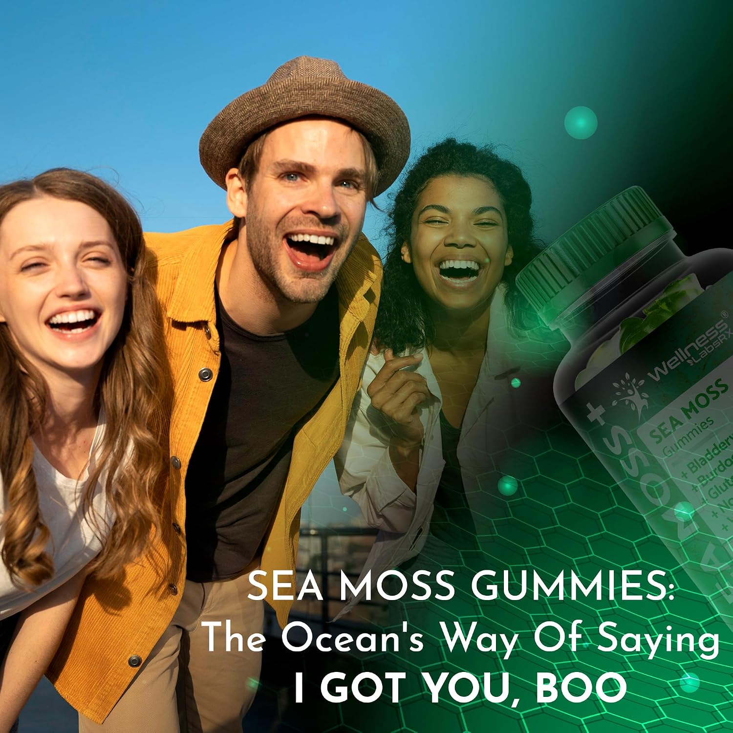 WELLNESS LABSRX Sea Moss Gummies - 3200mg Irish Sea Moss, Bladderwrack & Burdock Root - Mixed Berry - 90 Count - görsel 8