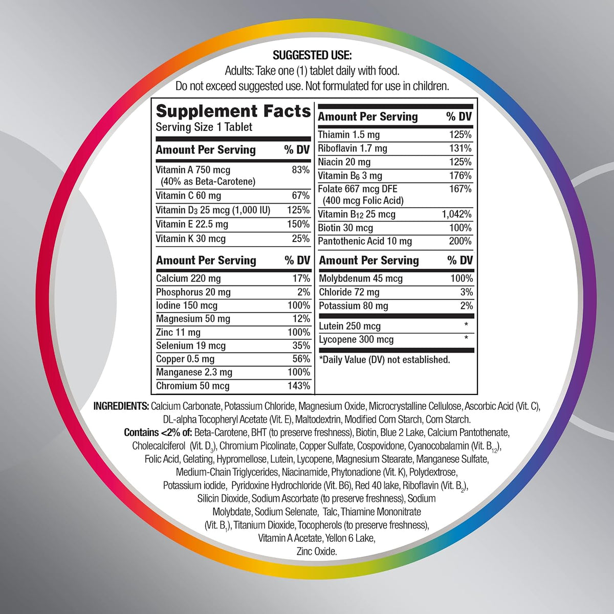 Centrum Silver Adult Multivitamin/Multimineral Supplement, Vitamin D3, 220 Tablets - görsel 10