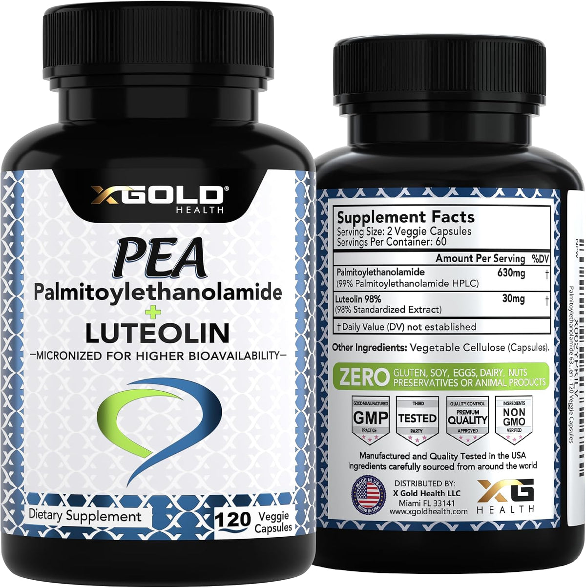Palmitoylethanolamide 630 mg + Luteolin Standardised 98% - 120 Veggie Capsules - görsel 7
