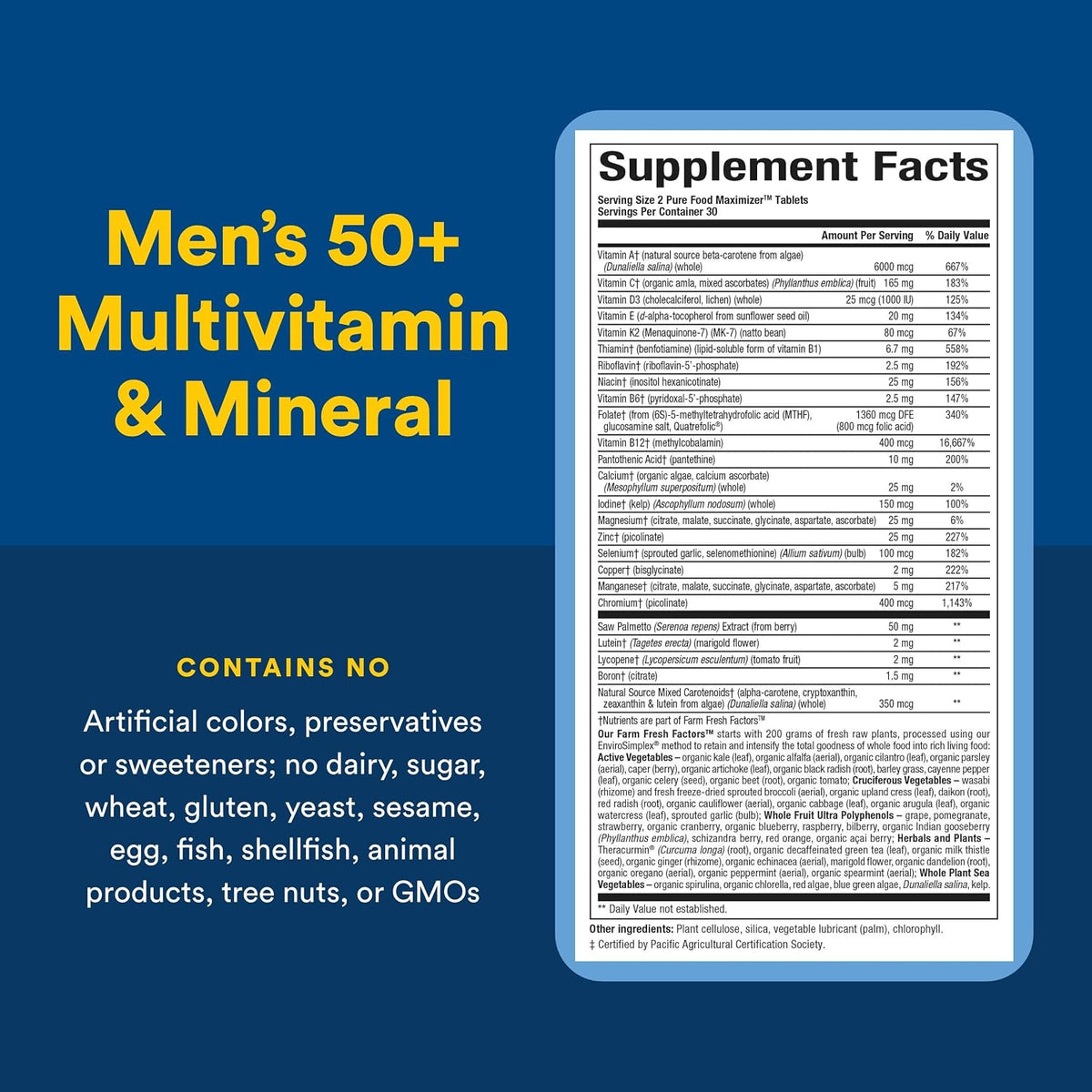 Natural Factors Men's 50+ Multivitamin & Mineral – 60 Tablets - görsel 4