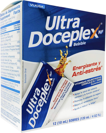 VIJOSA Ultra Doceplex Energy Pouches - Liquid B Complex, 12 Sachets