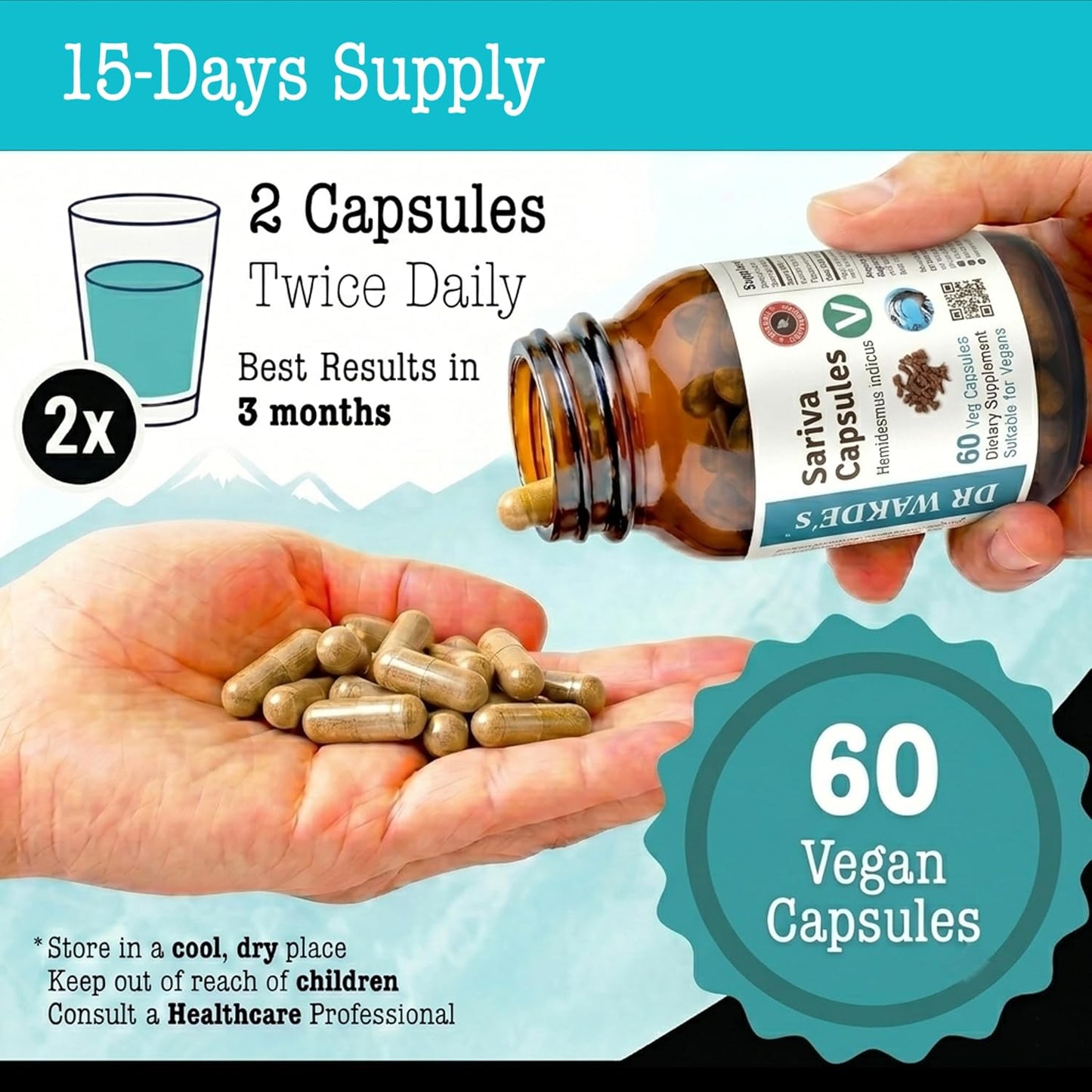 DR WAKDE'S Sariva Capsules (Hemidesmus indicus) – 100% Herbal Ayurvedic Supplement - görsel 5
