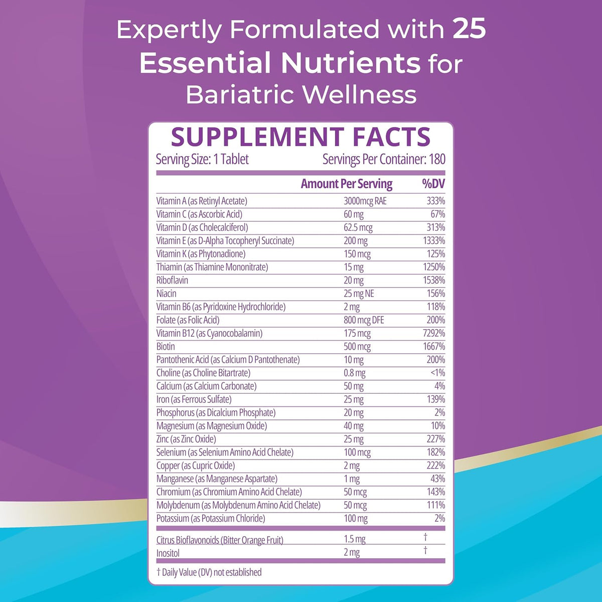 High ADEK Bariatric Multivitamin – DS, SADI & BPD/DS Surgery Support – 180 Tablets - görsel 4