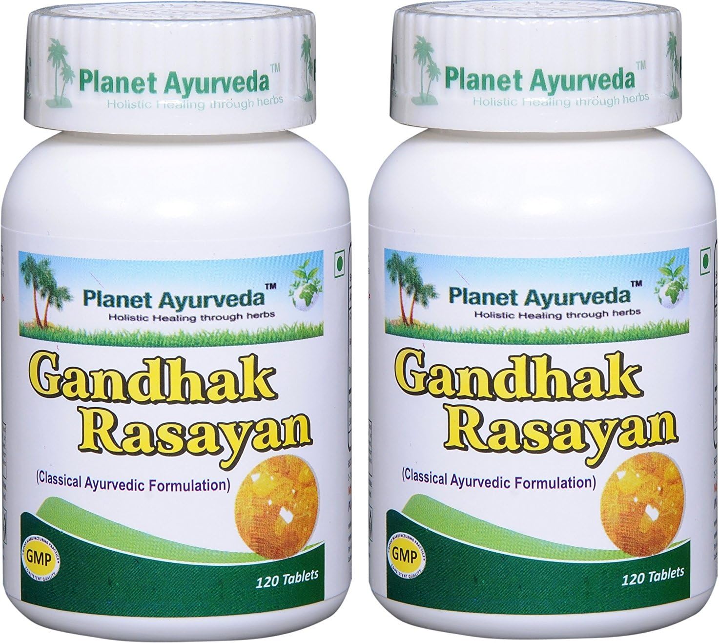 Planet Ayurveda Gandhak Rasayan Tablets - 2 Bottles (120 Tablets Each, 500mg) - görsel 1