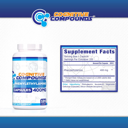 Phenylethylamine (PEA) Capsules - Cognitive Support & Mood - 120 Count