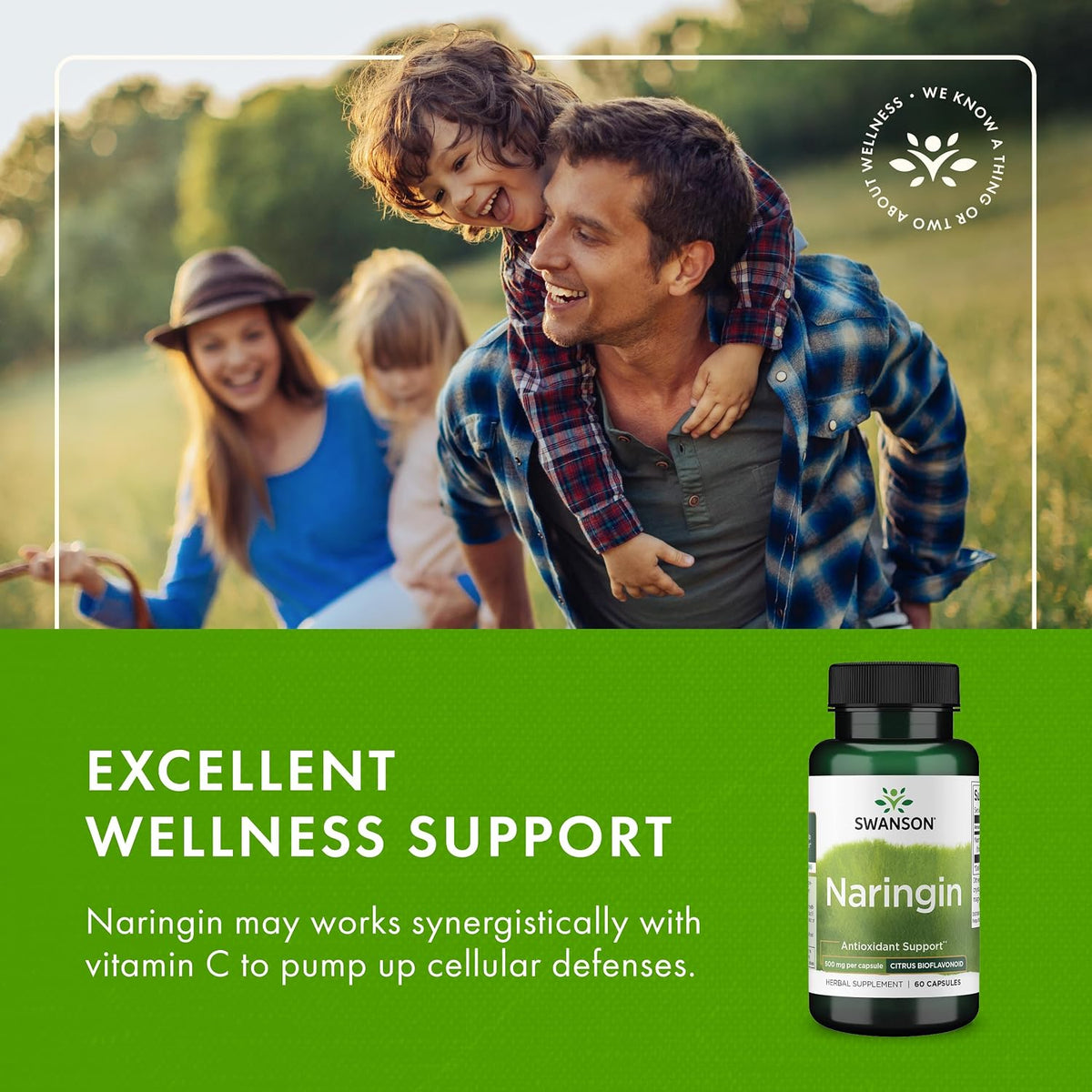 Swanson Naringin Citrus Bioflavonoid Antioxidant Supplement for Adults Seeking to Support Vitamin C Absorption - 500 mg (60 Capsules, Pack of 2) - görsel 6