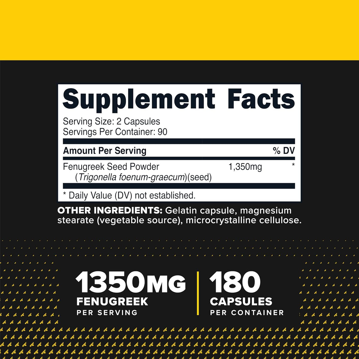 Primaforce Fenugreek Seed Capsules (180 Capsules, 1350mg Per Serving) - görsel 2