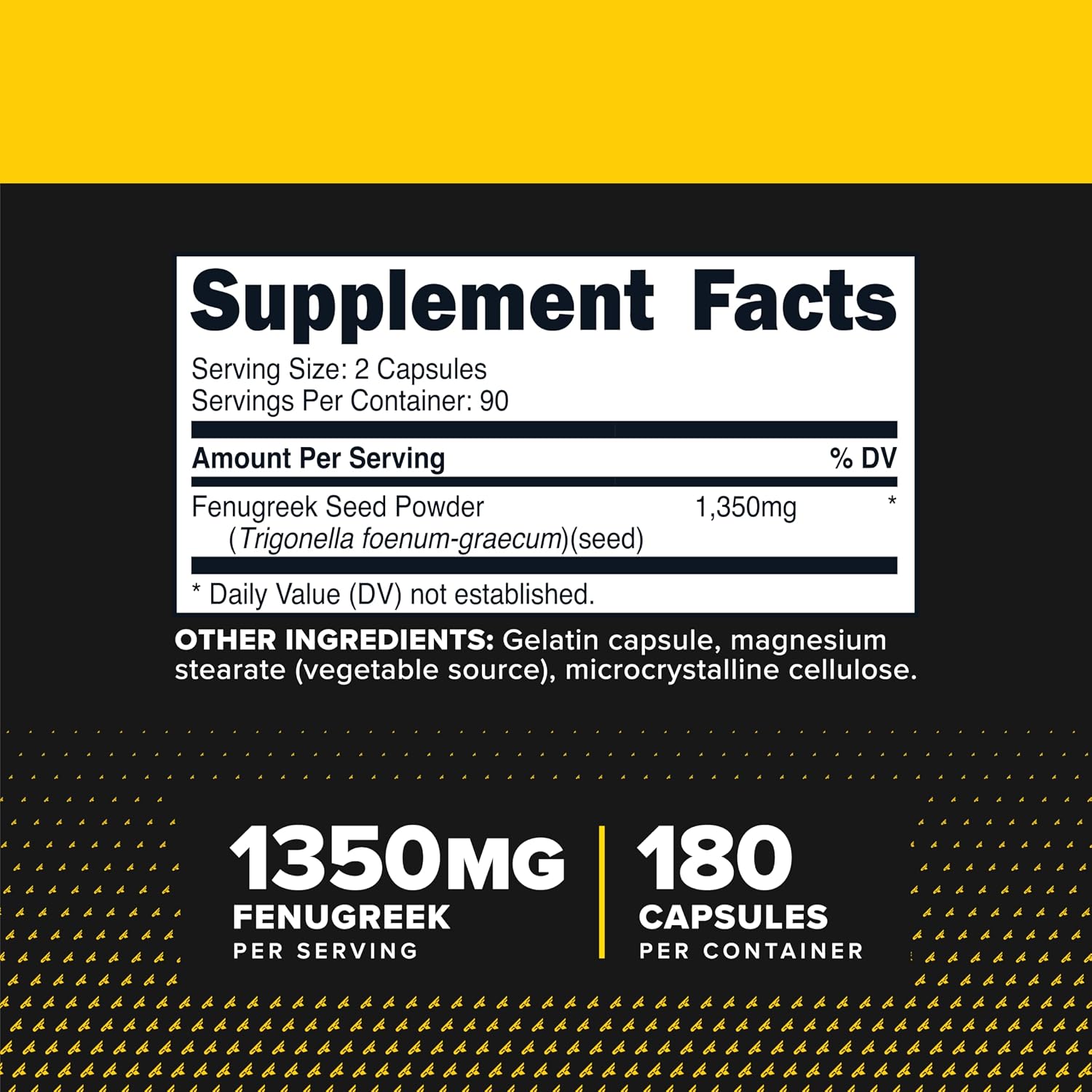 Primaforce Fenugreek Seed Capsules (180 Capsules, 1350mg Per Serving) - görsel 2