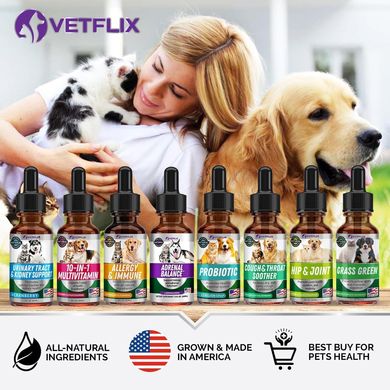 Adrenal Support Liquid Supplement for Dogs, Cats, Puppies and Kittens, 60 ml - görsel 8