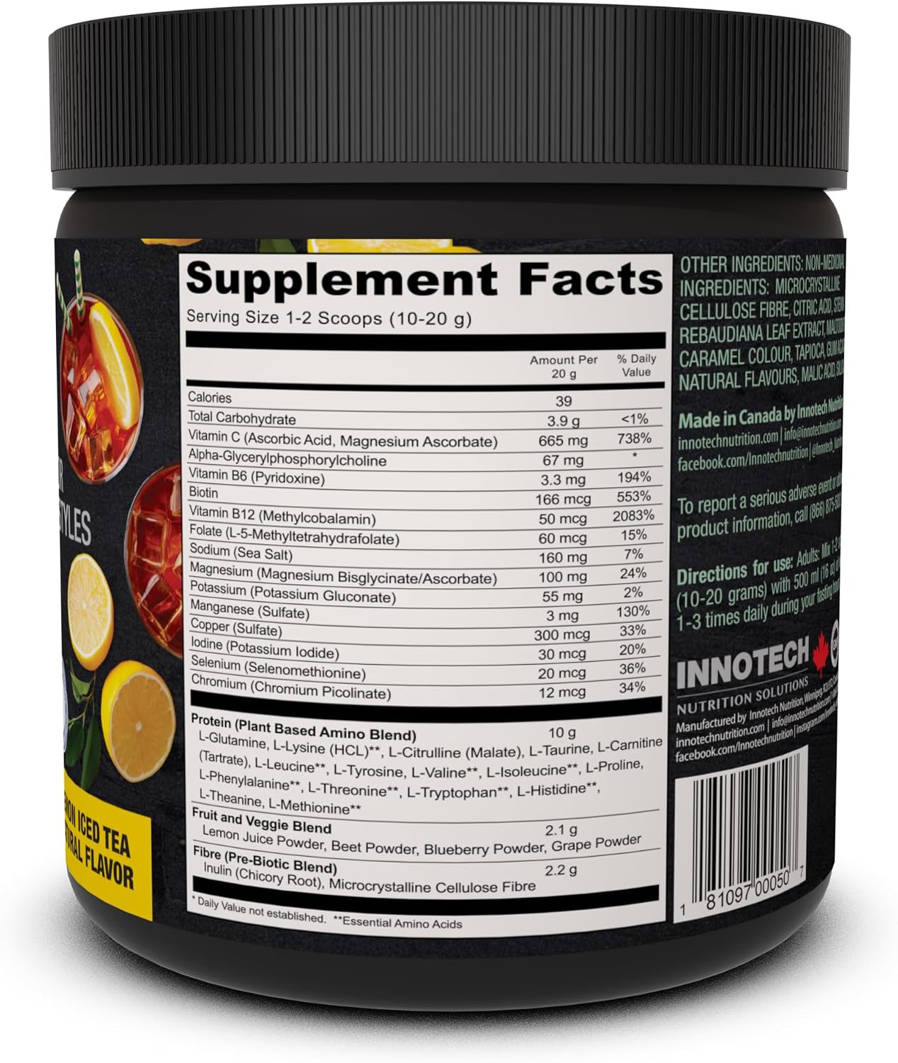 Innotech Nutrition Fasting Days Intermittent Fasting Drink Mix – Metabolic & Electrolyte Support with 42 Essential Ingredients, Lemon Iced Tea, 360g - görsel 2