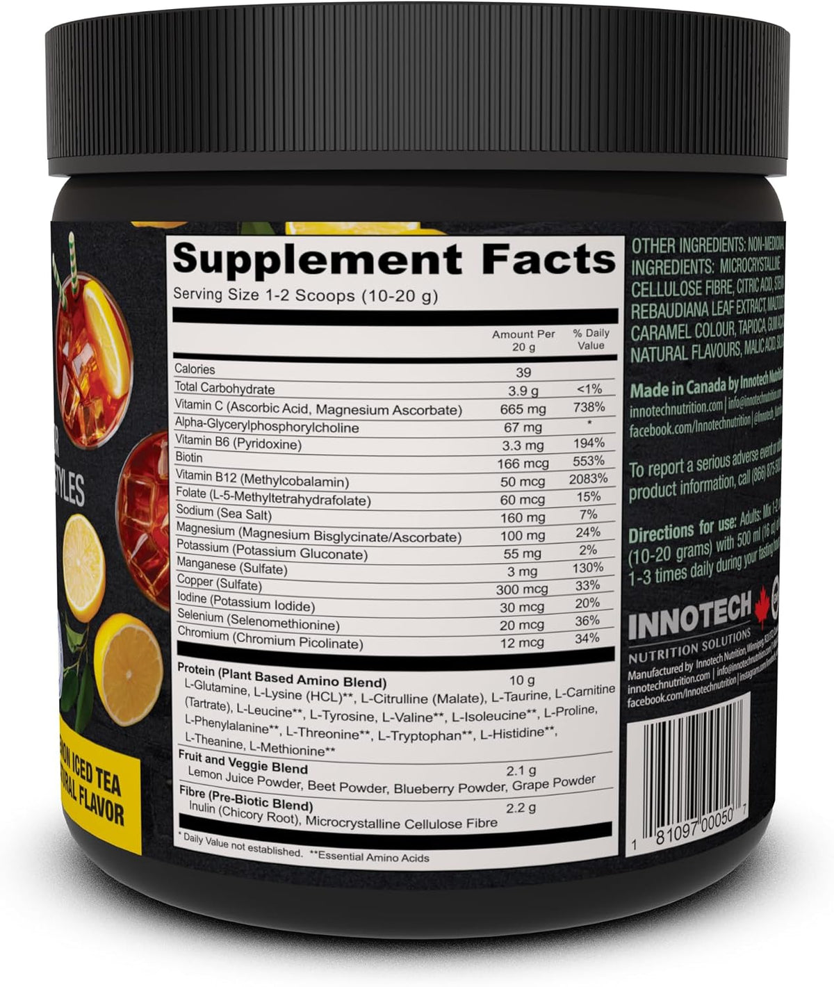 Innotech Nutrition Fasting Days Intermittent Fasting Drink Mix – Metabolic & Electrolyte Support with 42 Essential Ingredients, Lemon Iced Tea, 360g - görsel 2