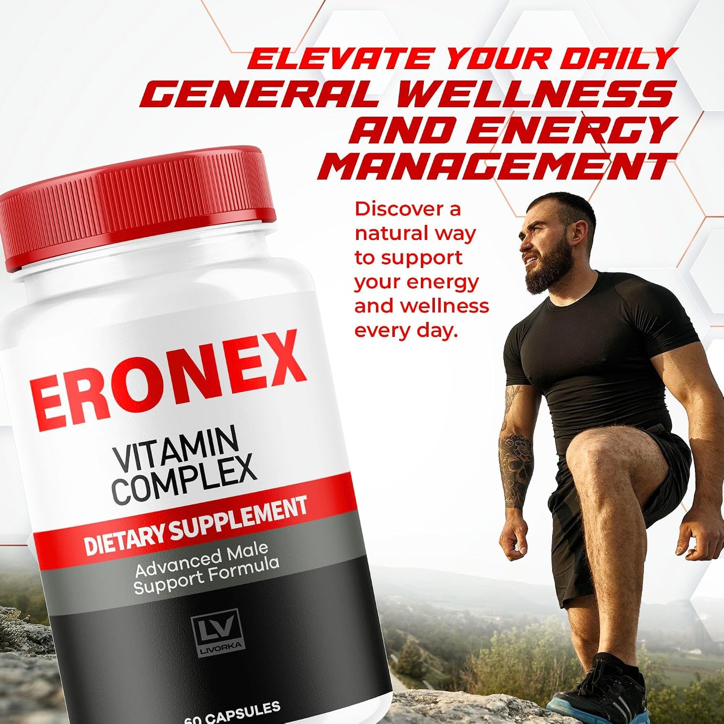 Eronex Vitamin Complex Capsules - All-Natural Supplement, 60 Capsules (2 Month Supply) - görsel 2