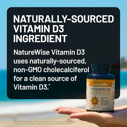 NatureWise Vitamin D3 4000 IU (100 µg) – 90 Mini Softgels – Immune, Bone & Muscle Support