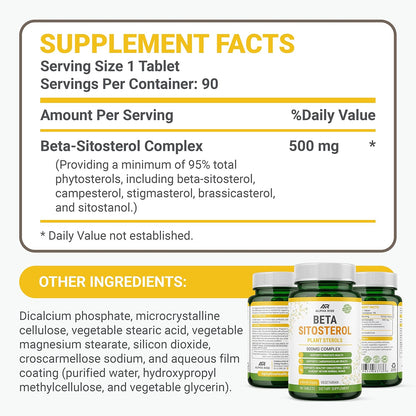 Beta Sitosterol 500mg Tablets – Prostate and Cholesterol Support